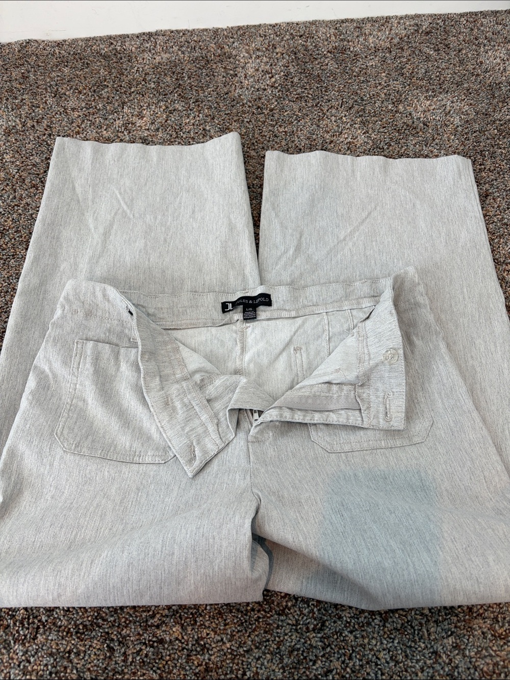 Light Gray Women’s Wide leg Pants - Classic Straight Fitt